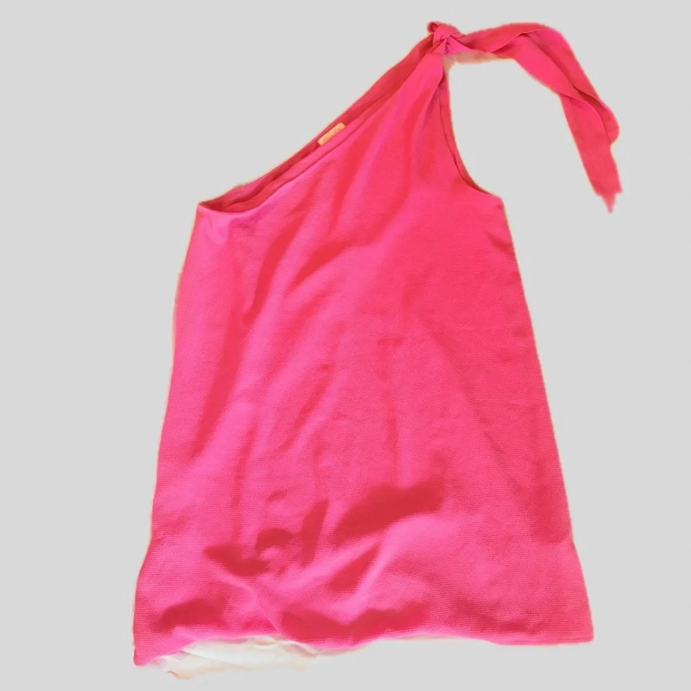 THRIVING ALL NIGHT MAGENTA ONE SHOULDER DRESS from Pink Lily size small - Picture 2 of 5